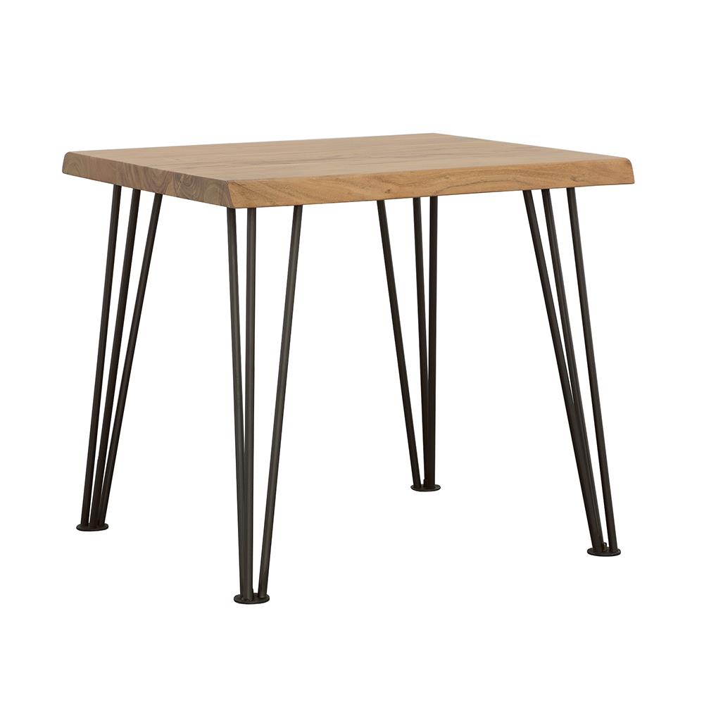 Zander End Table with Hairpin Leg Natural and Matte Black Half Price Furniture