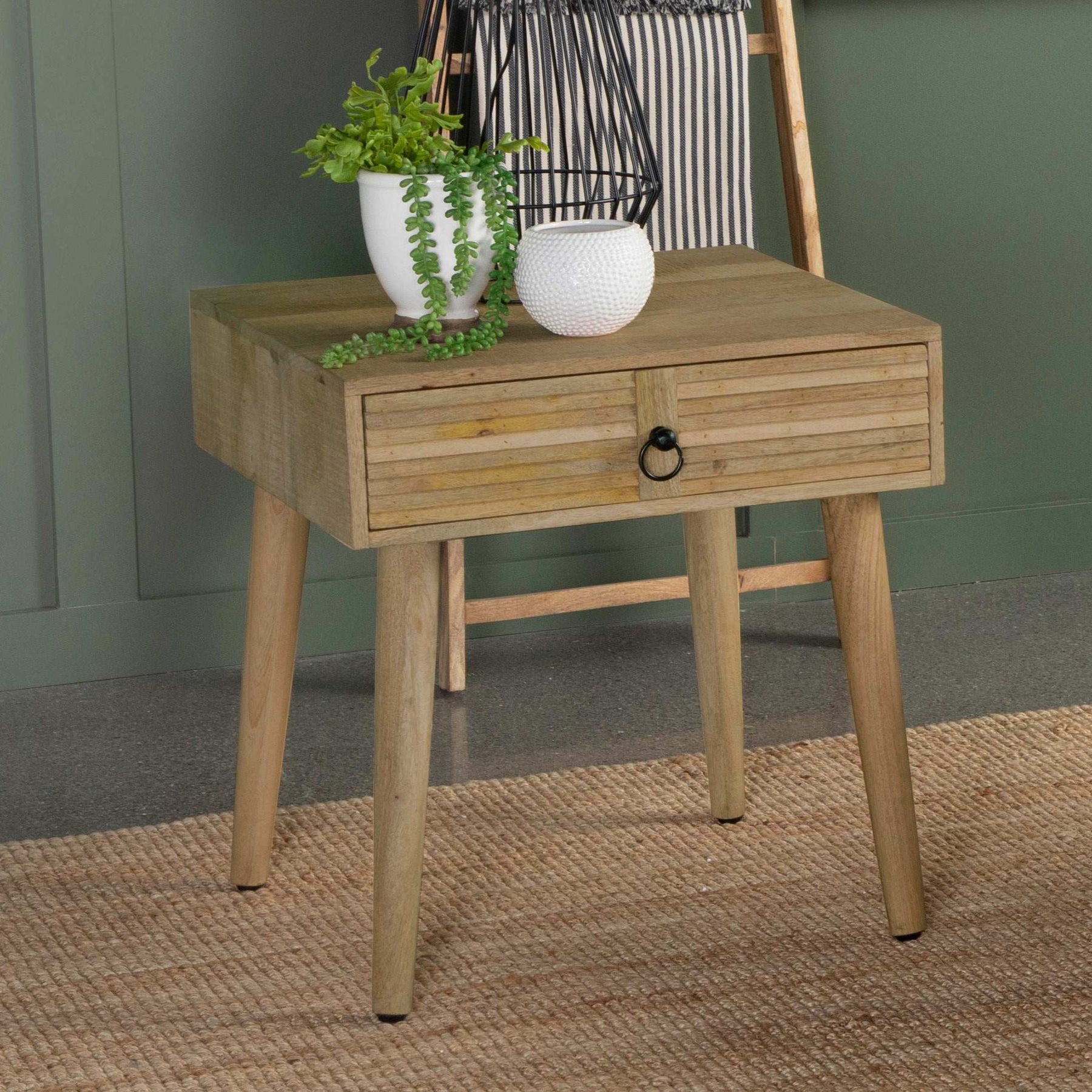 Zabel Square 1-drawer End Table Natural Half Price Furniture