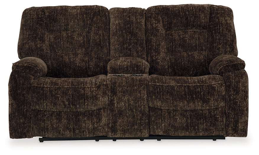 Soundwave Reclining Loveseat with Console Half Price Furniture