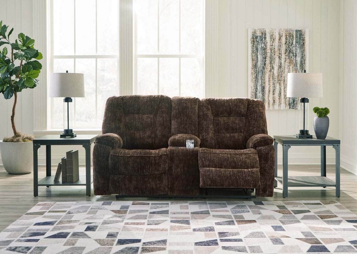 Soundwave Reclining Loveseat with Console Half Price Furniture