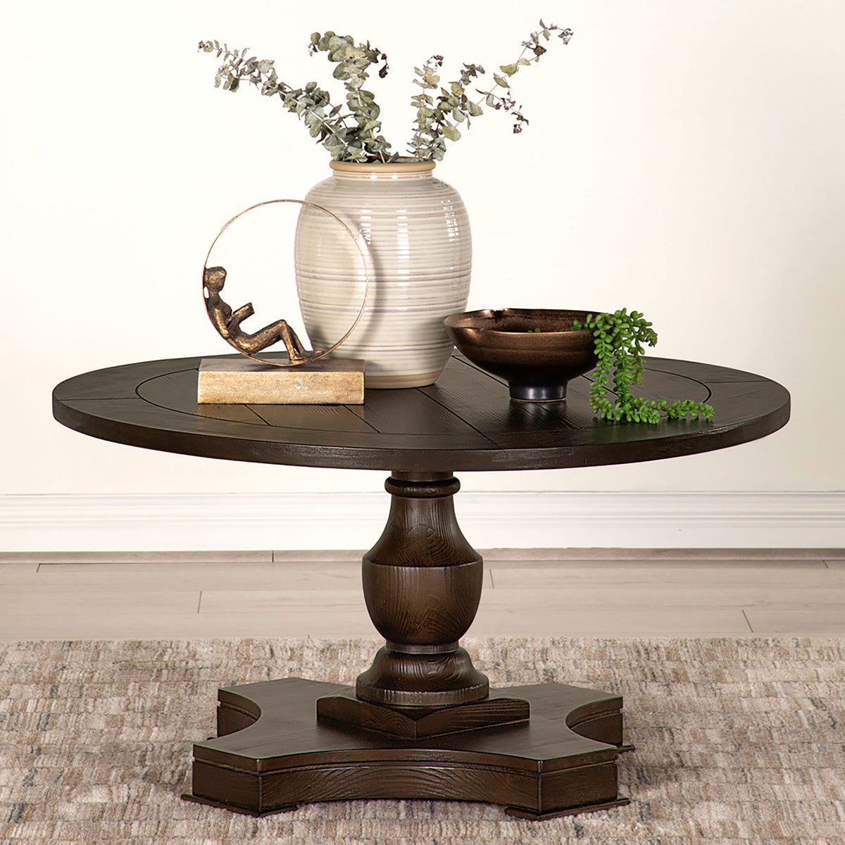 Morello Round Coffee Table with Pedestal Base Coffee Morello Round Coffee Table with Pedestal Base Coffee Half Price Furniture