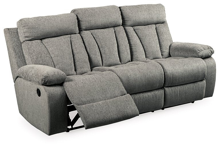 Mitchiner Reclining Sofa with Drop Down Table - Half Price Furniture