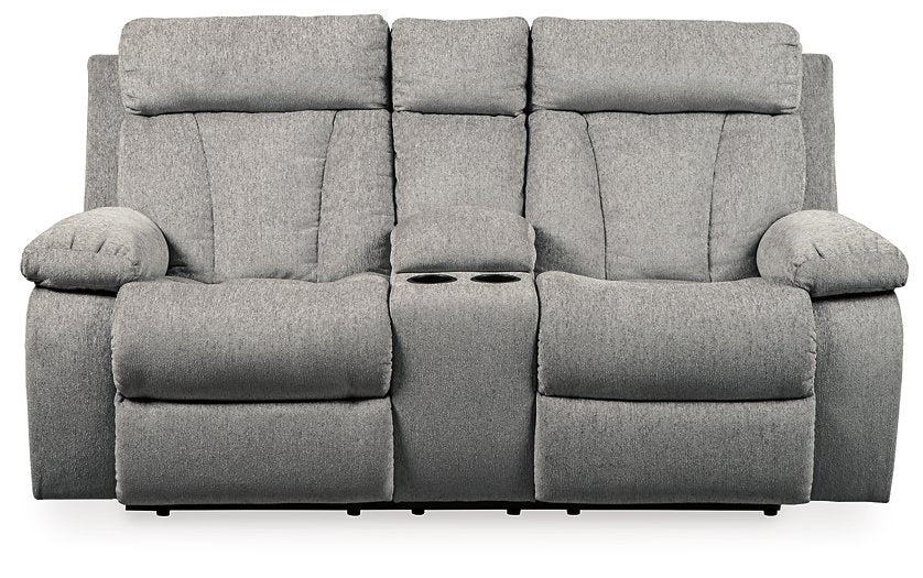 Mitchiner Reclining Loveseat with Console  Half Price Furniture