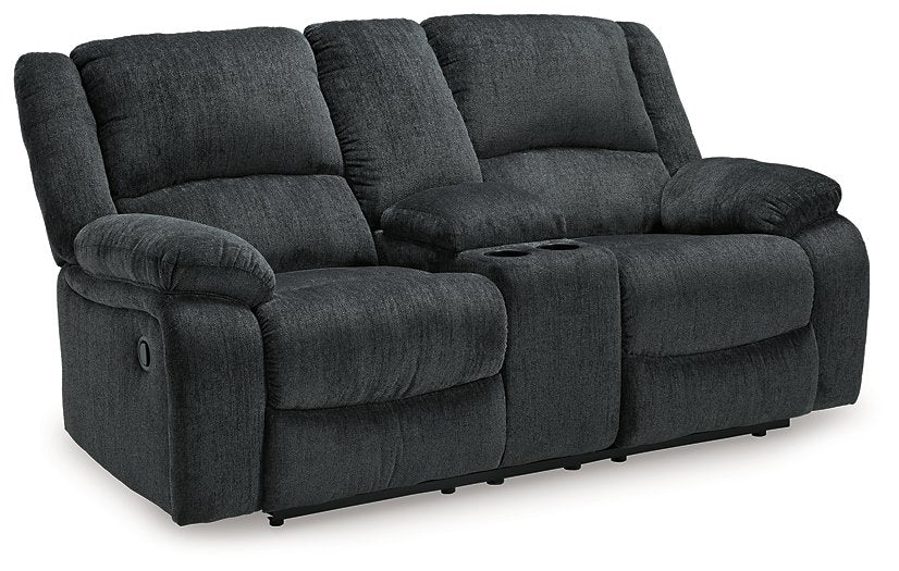 Draycoll Reclining Loveseat with Console - Loveseat - Half Price Furniture