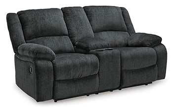 Draycoll Reclining Loveseat with Console - Loveseat - Half Price Furniture