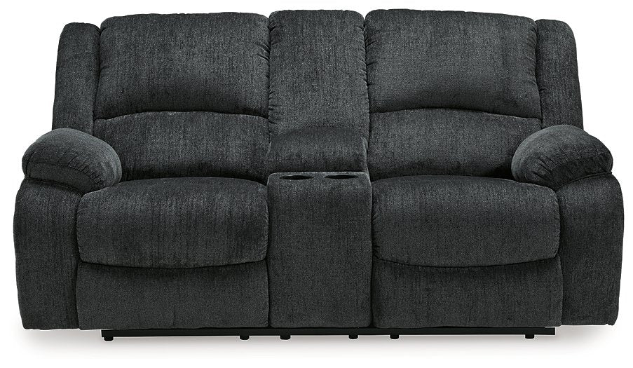 Draycoll Reclining Loveseat with Console - Loveseat - Half Price Furniture