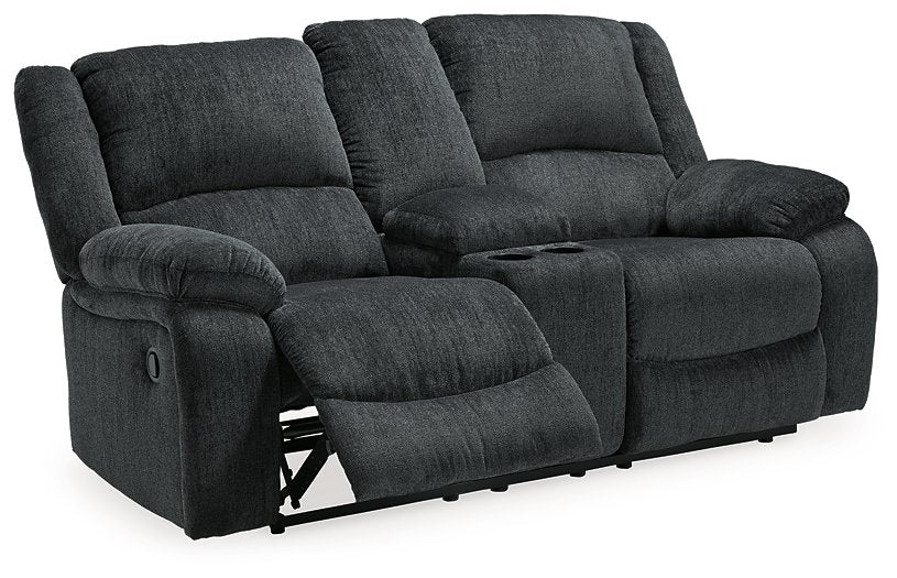 Draycoll Reclining Loveseat with Console - Loveseat - Half Price Furniture