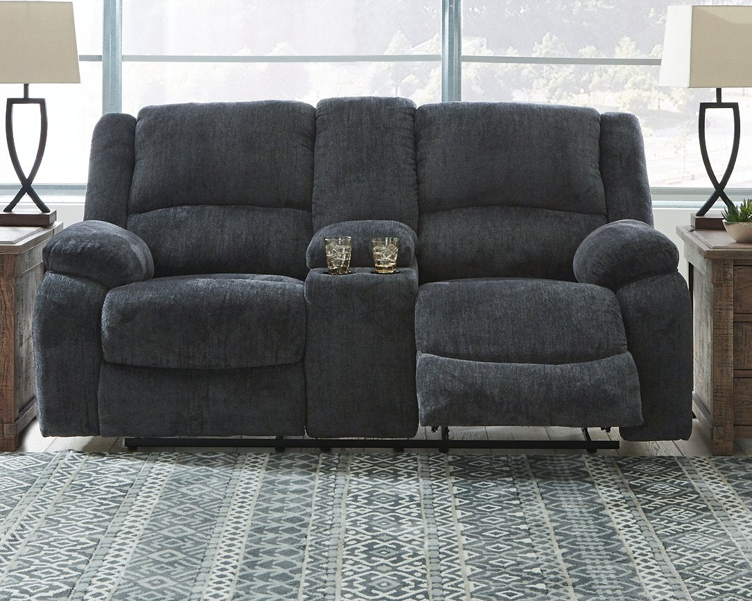 Draycoll Reclining Loveseat with Console - Loveseat - Half Price Furniture