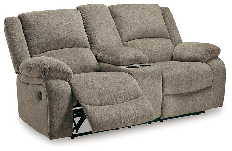 Draycoll Reclining Loveseat with Console - Loveseat - Half Price Furniture
