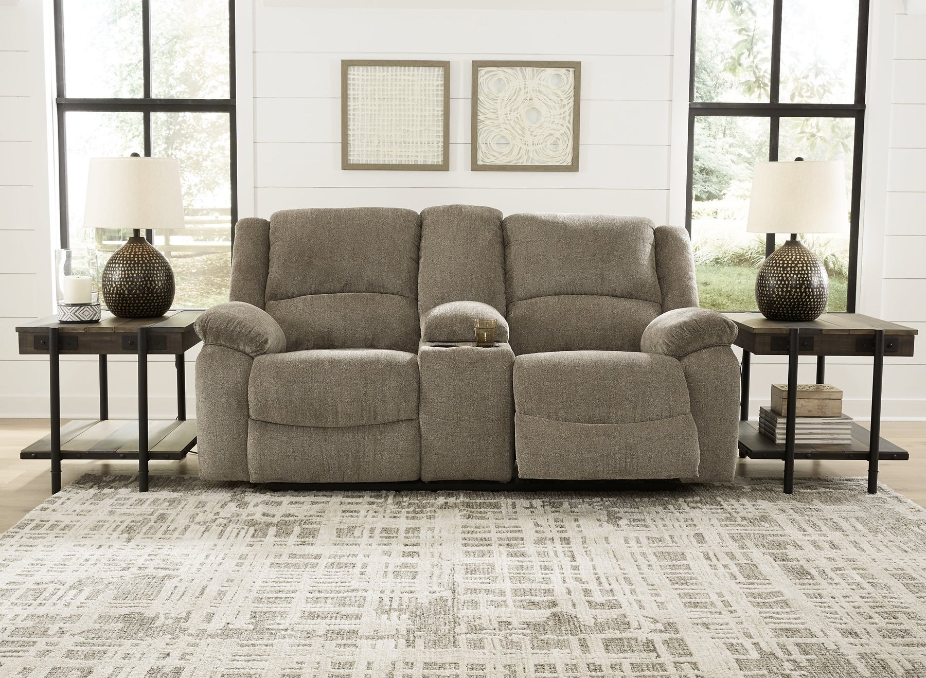 Draycoll Reclining Loveseat with Console - Loveseat - Half Price Furniture
