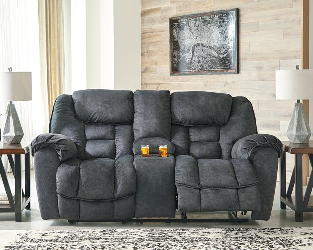 Capehorn Reclining Loveseat with Console - Half Price Furniture