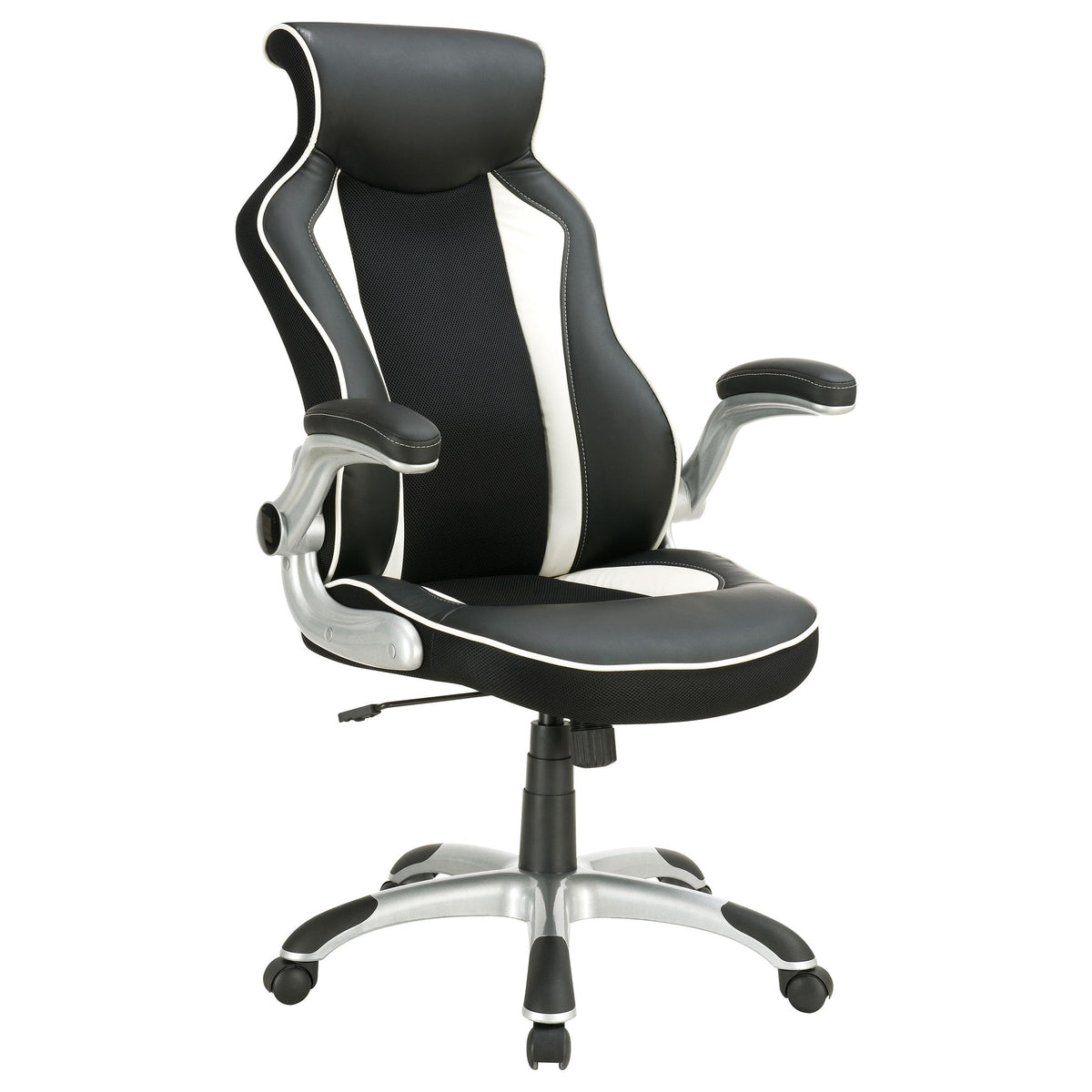 Dustin Adjustable Height Office Chair Black and Silver  Las Vegas Furniture Stores