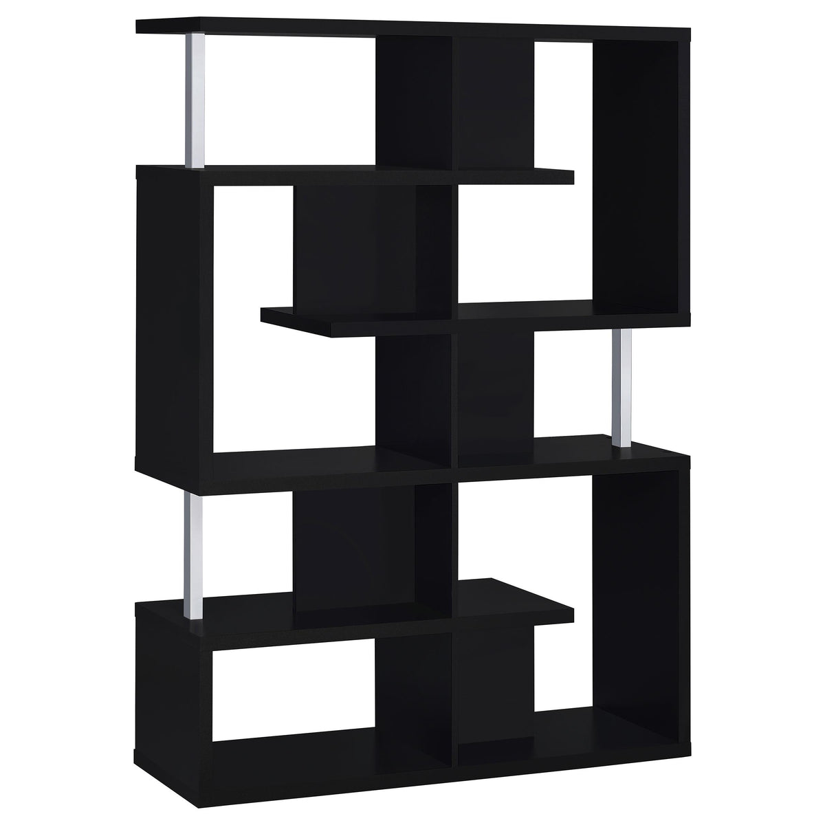 Hoover 5-tier Bookcase Black and Chrome  Las Vegas Furniture Stores