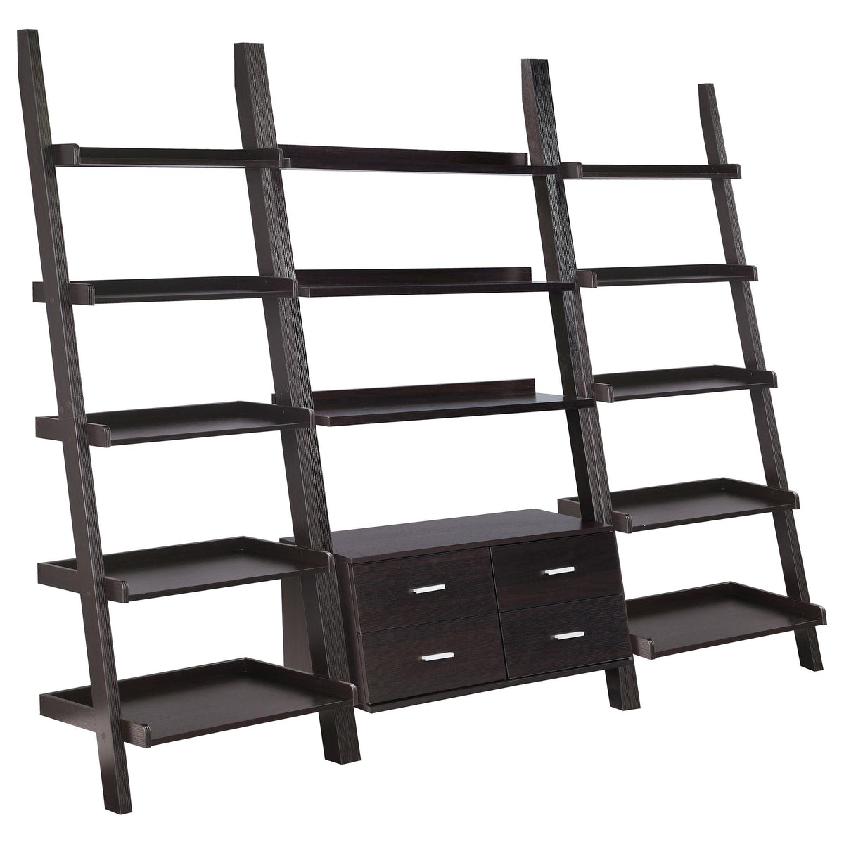 Colella 3-piece Storage Ladder Bookcase Set Cappuccino  Las Vegas Furniture Stores