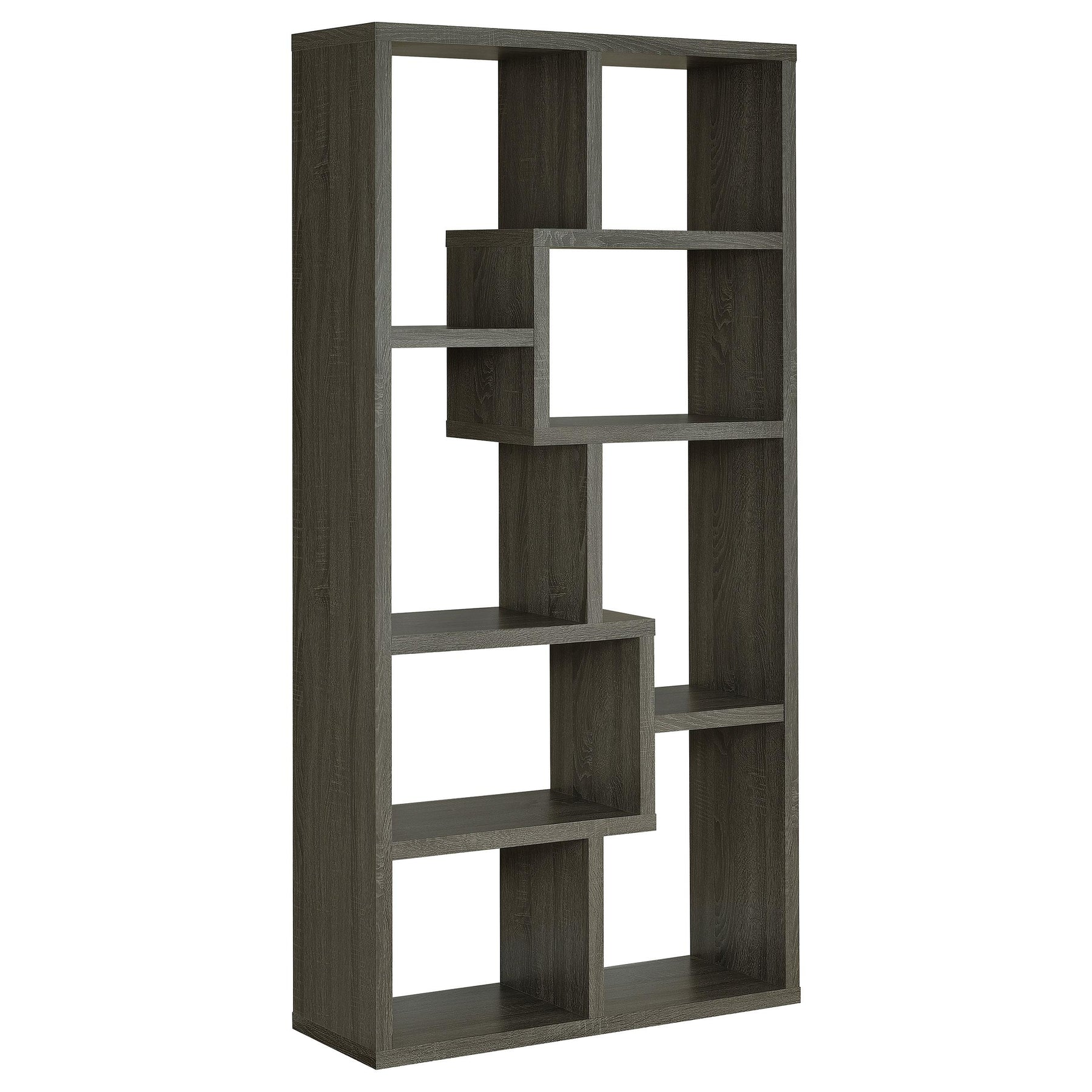 Theo 10-shelf Bookcase Weathered Grey Half Price Furniture