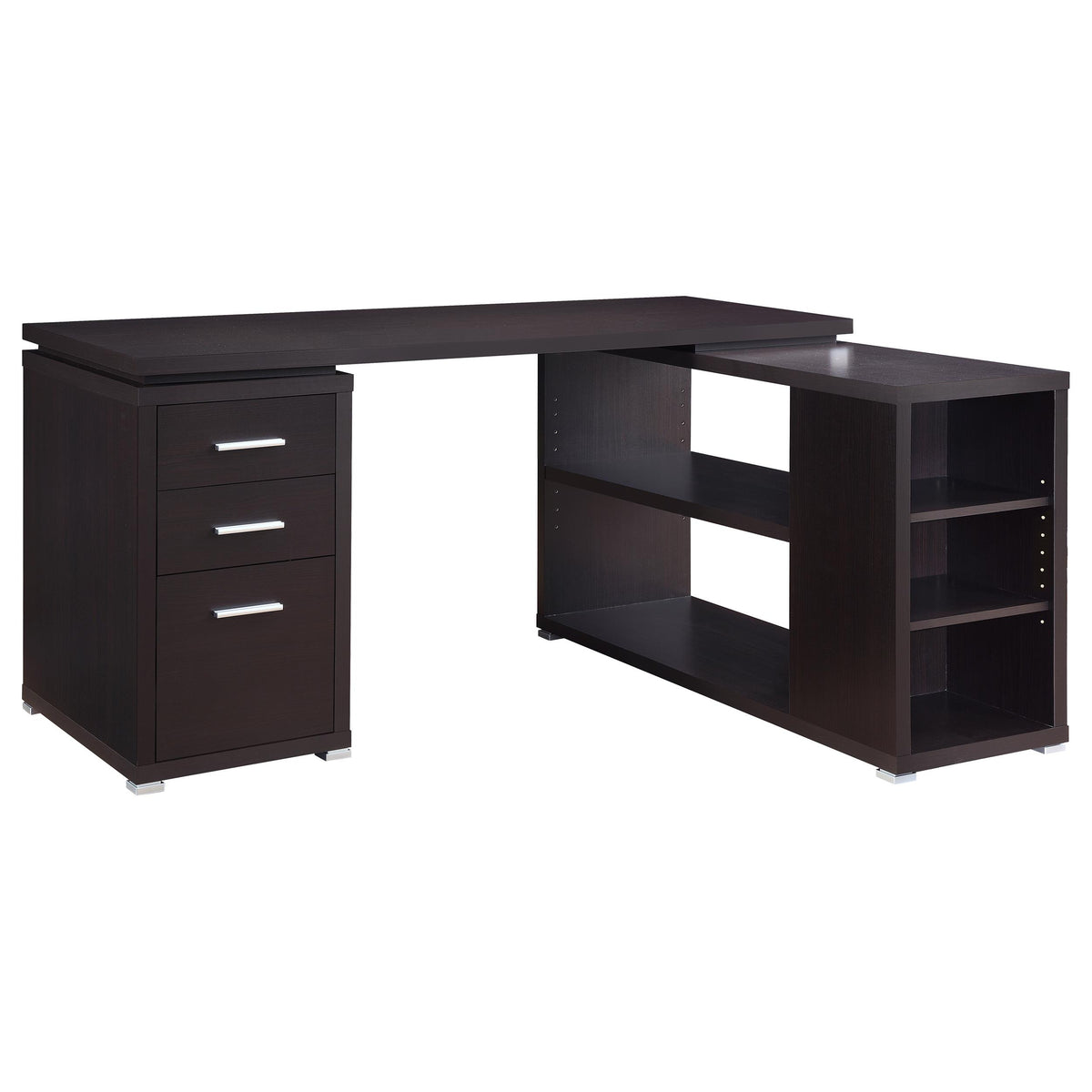 Yvette L-shape Office Desk Cappuccino Half Price Furniture