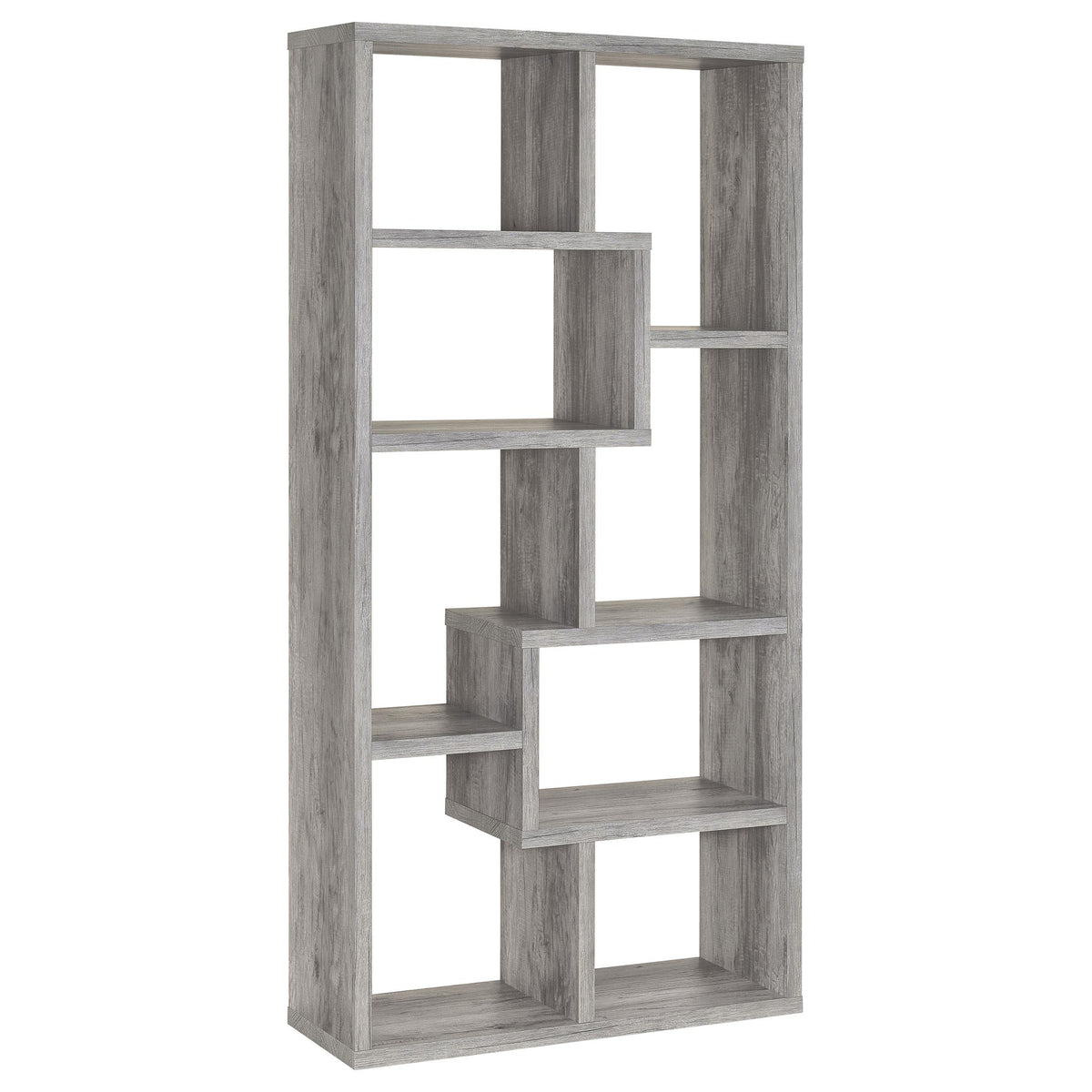 Theo 10-shelf Bookcase Grey Driftwood Theo 10-shelf Bookcase Grey Driftwood Half Price Furniture