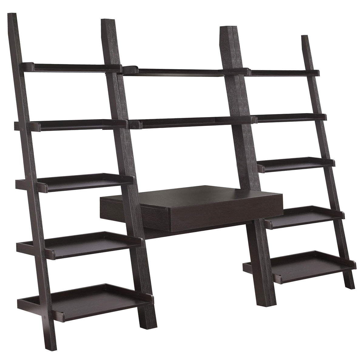 Colella 3-piece 1-drawer Ladder Desk Set Cappuccino Colella 3-piece 1-drawer Ladder Desk Set Cappuccino Half Price Furniture