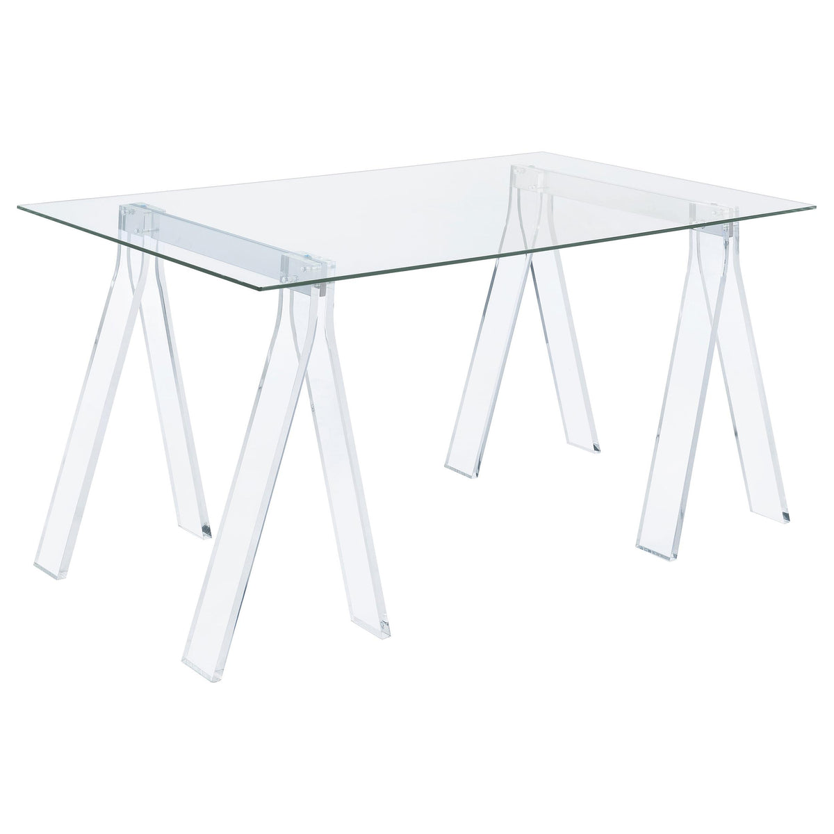 Amaturo Writing Desk with Glass Top Clear Half Price Furniture