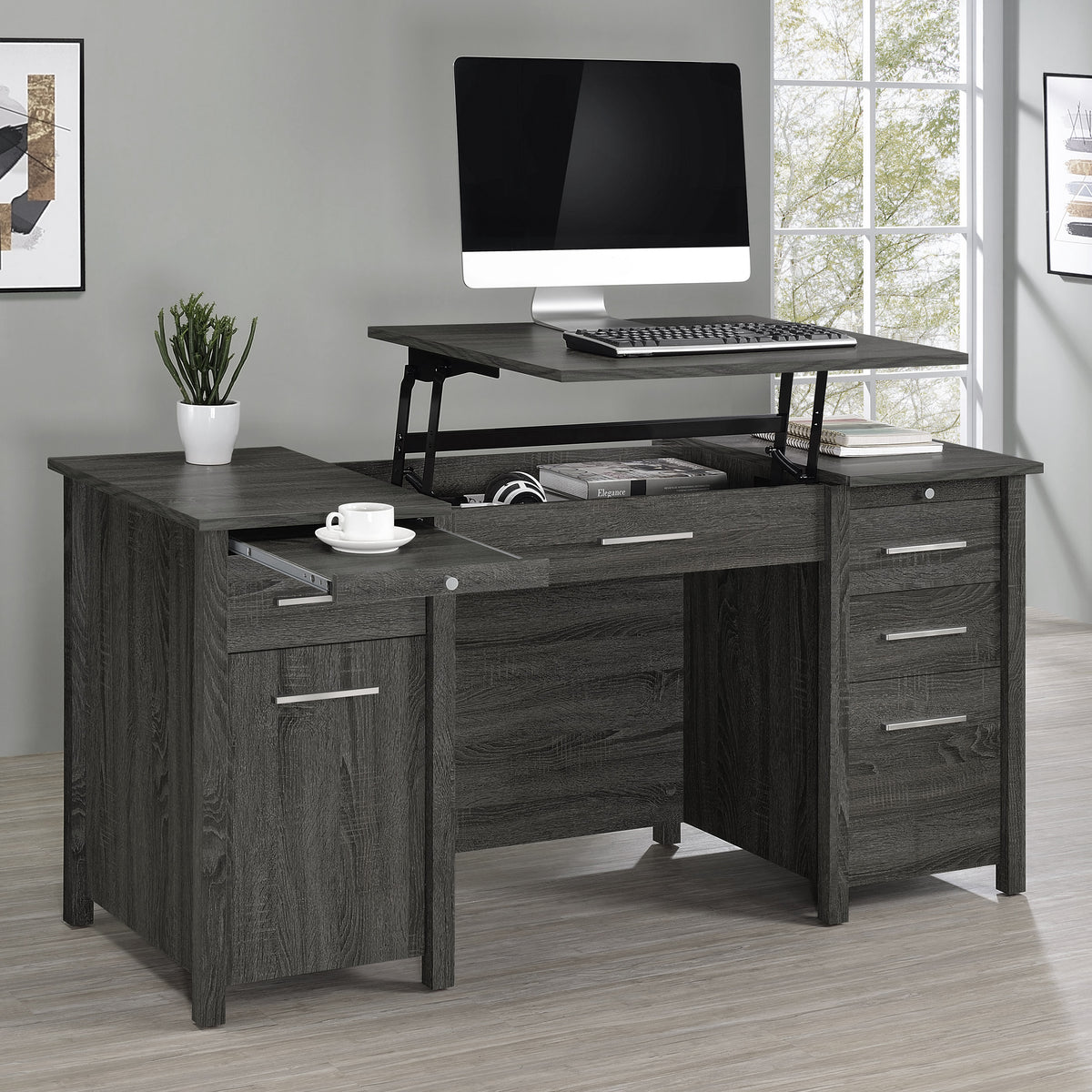 Dylan 4-drawer Lift Top Office Desk - Half Price Furniture