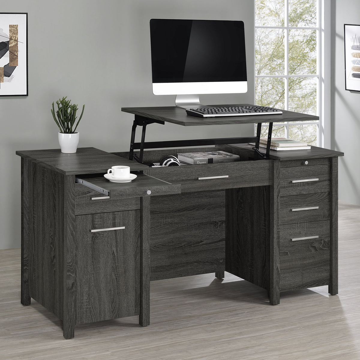 Dylan 4-drawer Lift Top Office Desk - Desk - Half Price Furniture