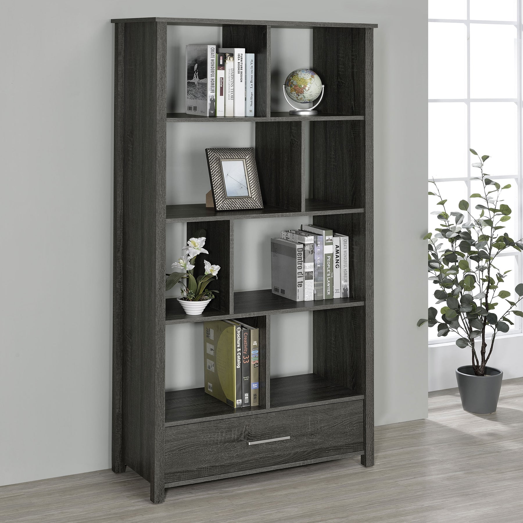 Dylan Rectangular 8-shelf Bookcase - Bookcase - Half Price Furniture
