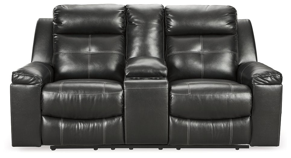 Kempten Reclining Loveseat with Console  Half Price Furniture