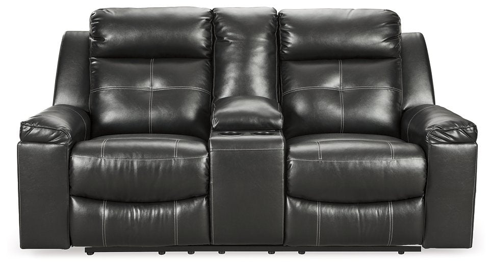 Kempten Reclining Loveseat with Console Half Price Furniture