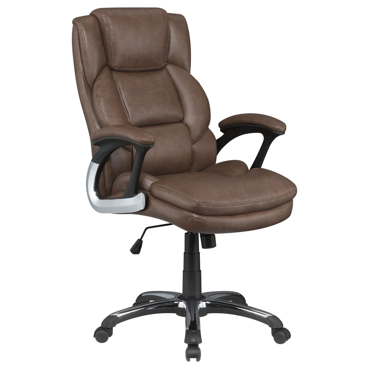Nerris Adjustable Height Office Chair with Padded Arm Brown and Black Nerris Adjustable Height Office Chair with Padded Arm Brown and Black Half Price Furniture