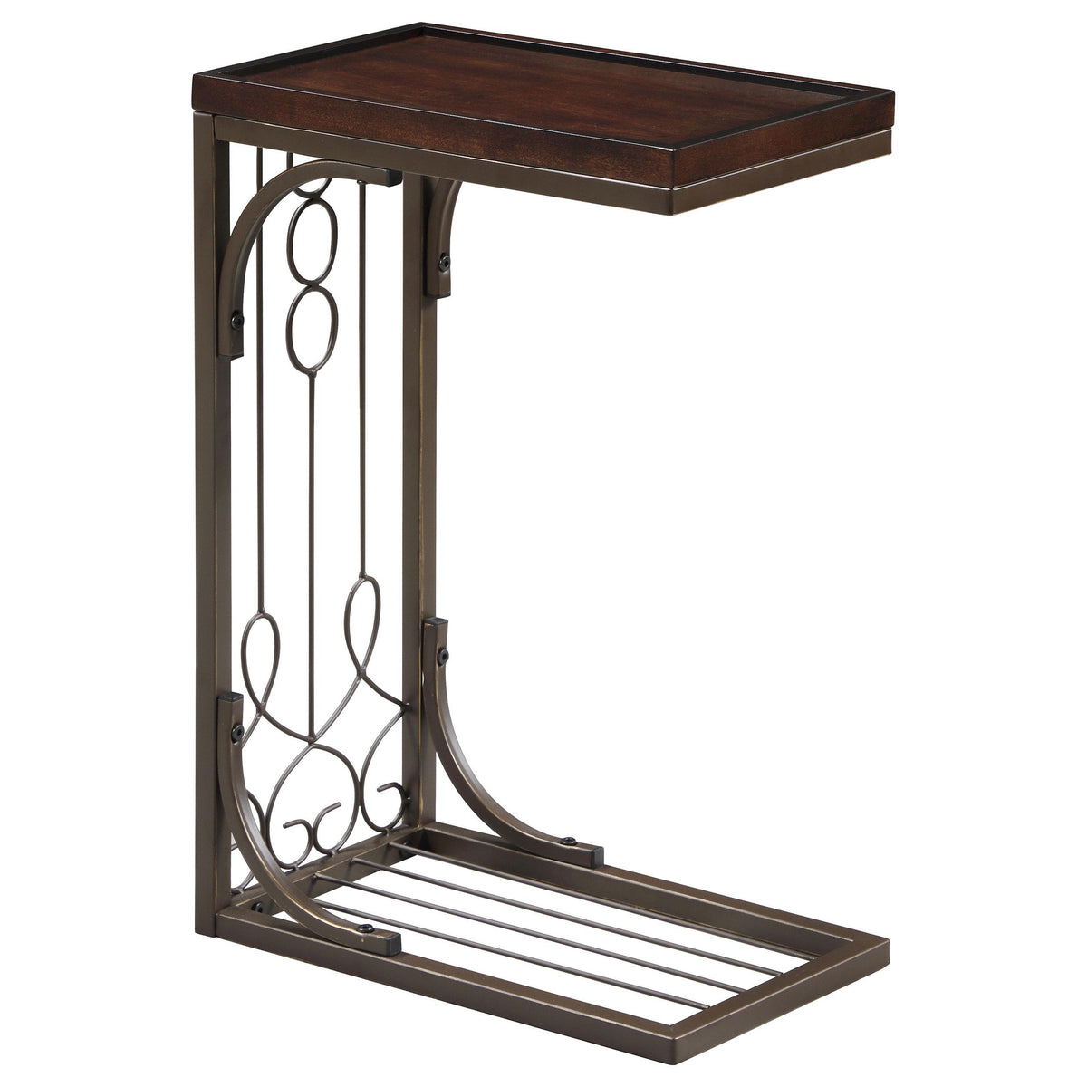Alyssa Accent Table Brown and Burnished Copper Alyssa Accent Table Brown and Burnished Copper Half Price Furniture