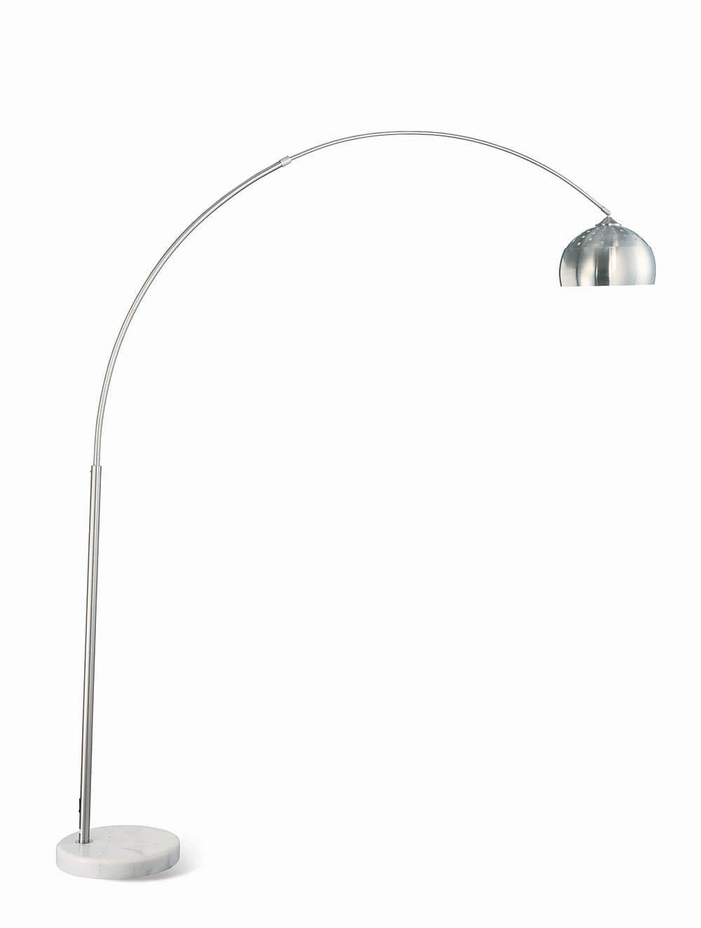 Krester Arched Floor Lamp Brushed Steel and Chrome Half Price Furniture