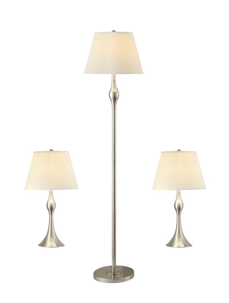 Griffin 3-piece Slender Lamp Set Brushed Nickel  Las Vegas Furniture Stores