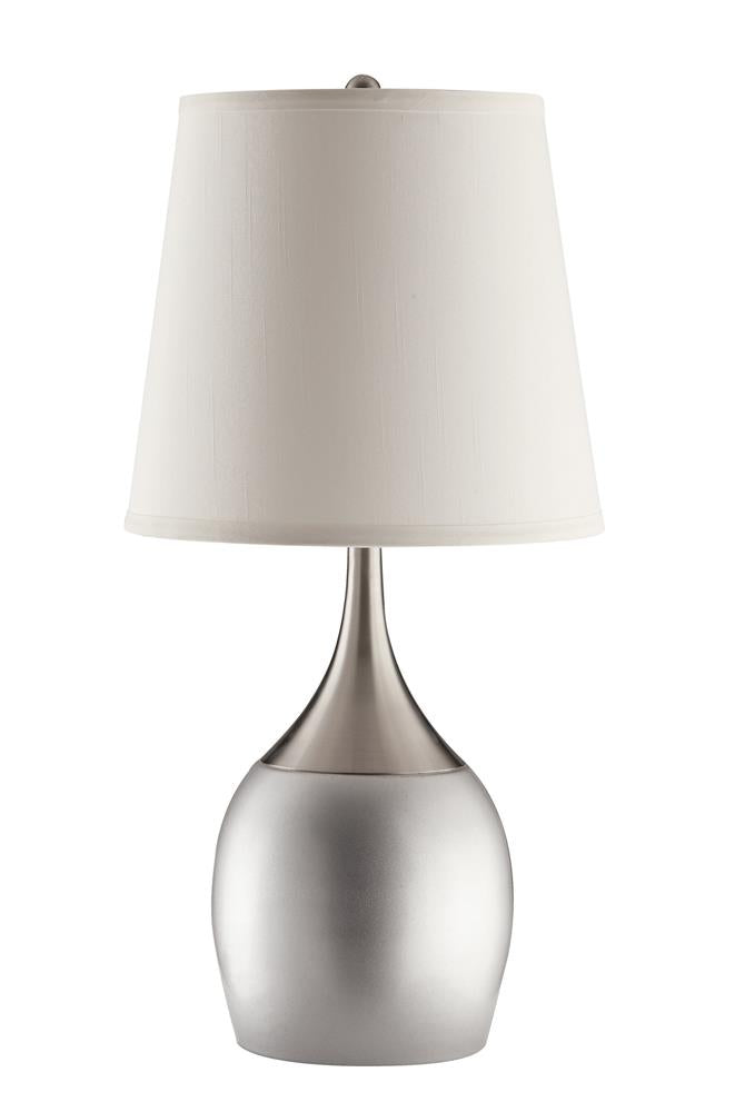 Tenya Empire Shade Table Lamps Silver and Chrome (Set of 2)  Las Vegas Furniture Stores