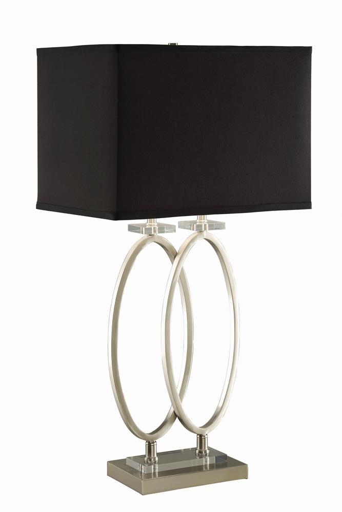 Izuku Rectangular Shade Table Lamp Black and Brushed Nickel  Las Vegas Furniture Stores