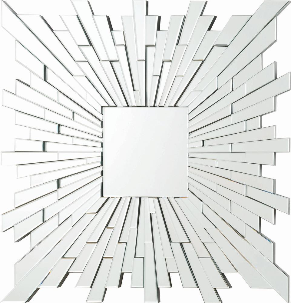Brantley Square Sunburst Wall Mirror Silver Half Price Furniture