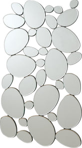 Topher Pebble-Shaped Decorative Mirror Silver Topher Pebble-Shaped Decorative Mirror Silver Half Price Furniture