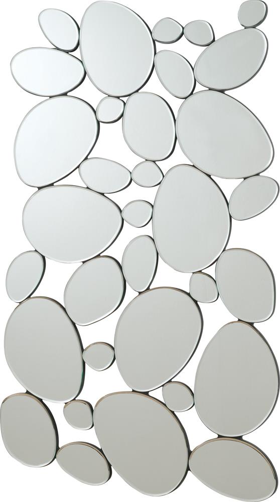 Topher Pebble-Shaped Decorative Mirror Silver Topher Pebble-Shaped Decorative Mirror Silver Half Price Furniture