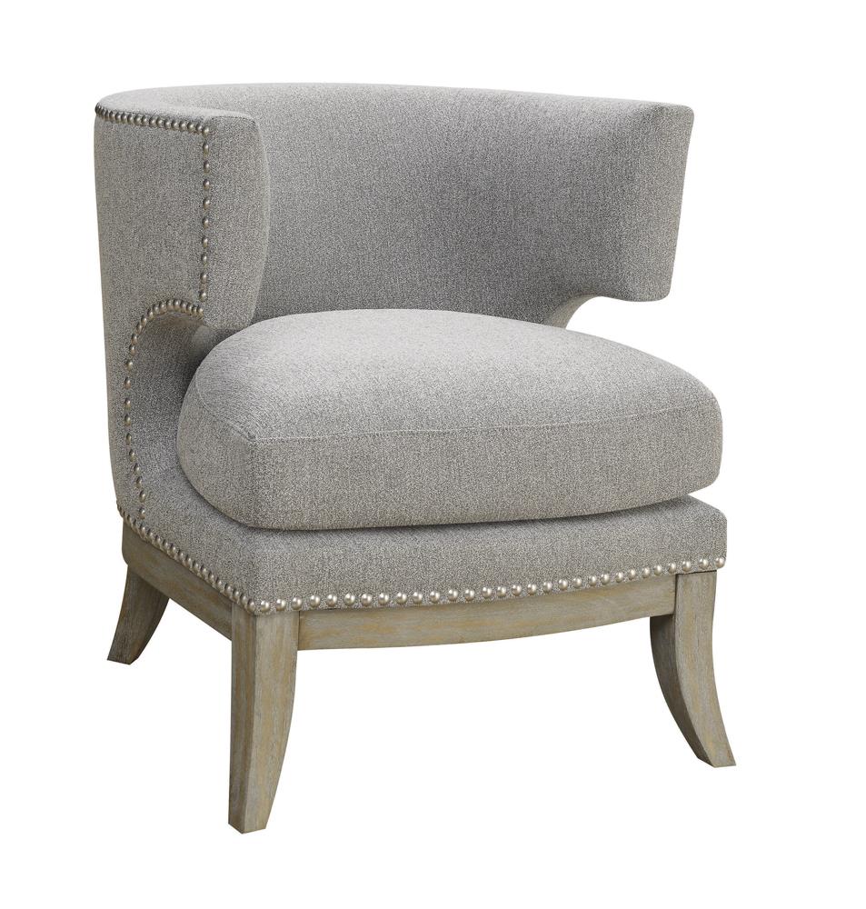 Jordan Dominic Barrel Back Accent Chair Grey and Weathered Grey  Las Vegas Furniture Stores