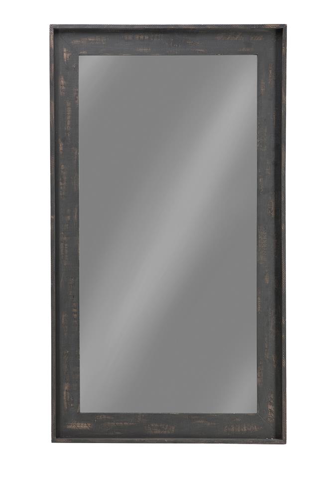 Cragen Rectangle Bold Contoured Frame Floor Mirror Brown  Las Vegas Furniture Stores