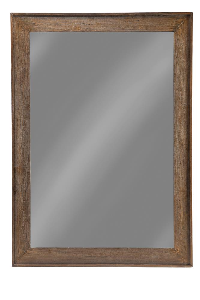 Odafin Rectangle Floor Mirror Distressed Brown Half Price Furniture