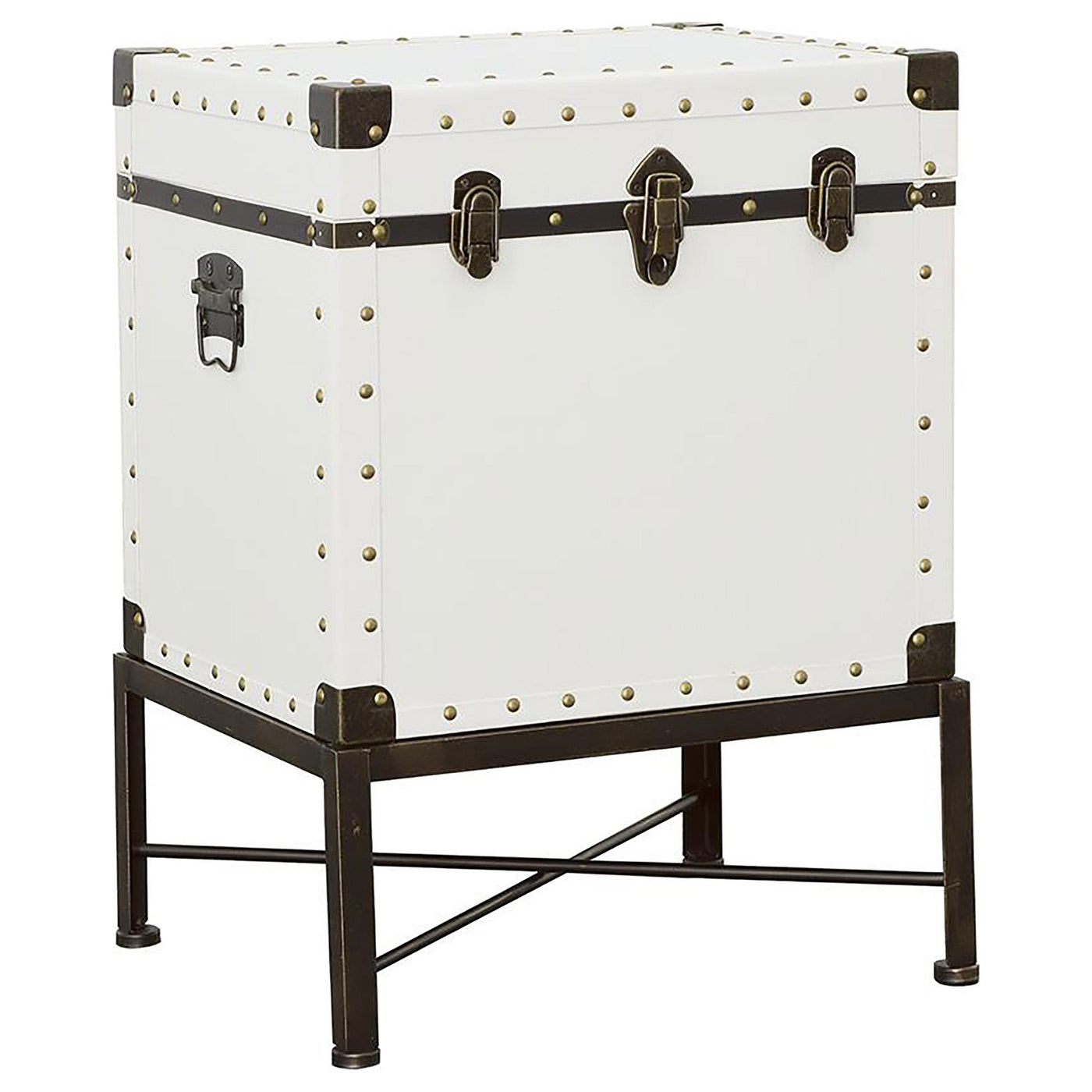 Nancy Accent Cabinet with Nailhead Trim White Half Price Furniture