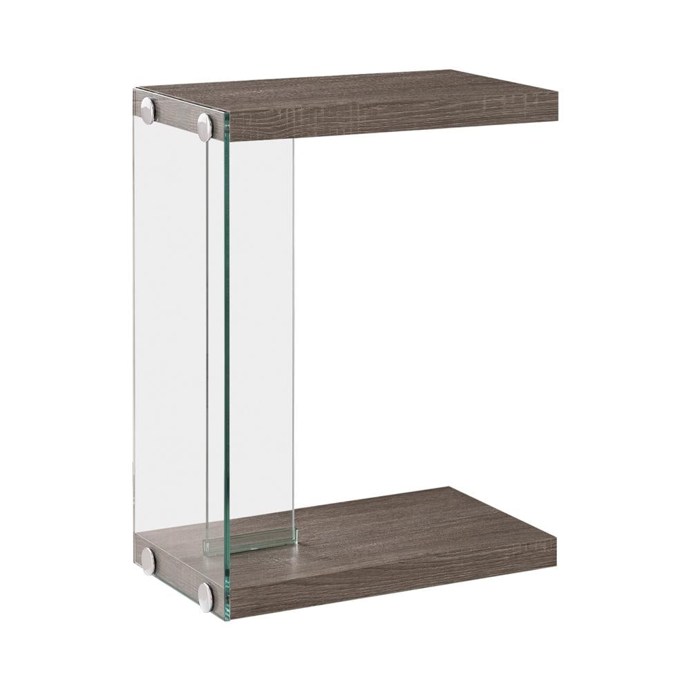 Colby Accent Table Weathered Grey and Clear  Las Vegas Furniture Stores