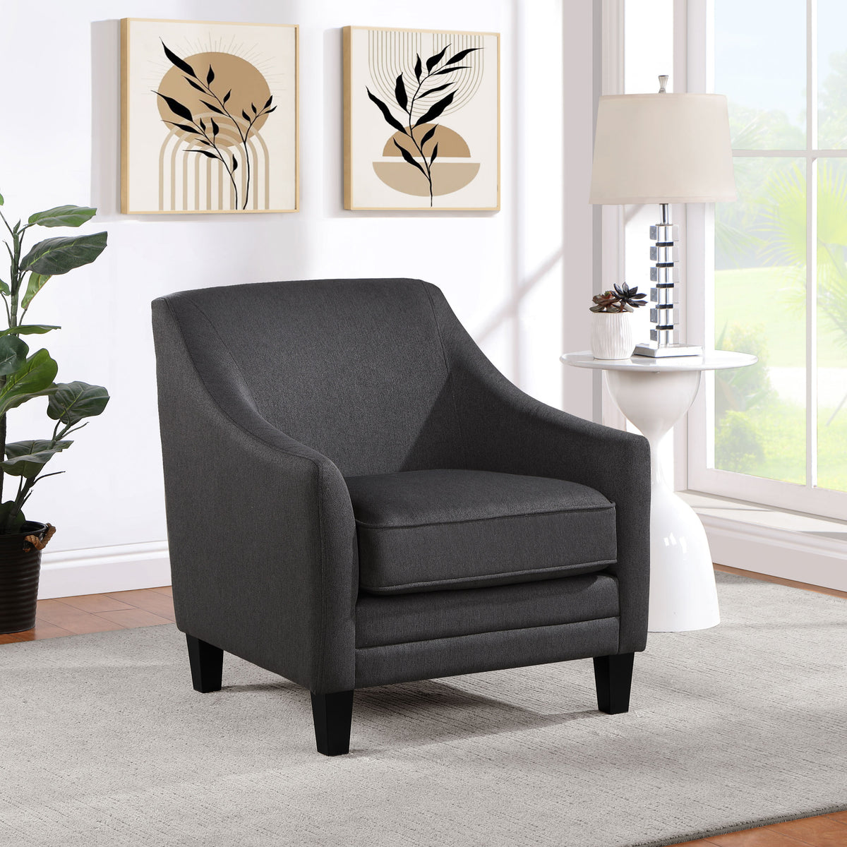 Liam Upholstered Sloped Arm Accent Club Chair - Half Price Furniture