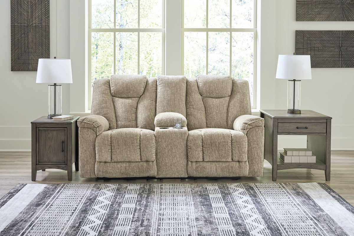 Hindmarsh Power Reclining Loveseat with Console  Half Price Furniture