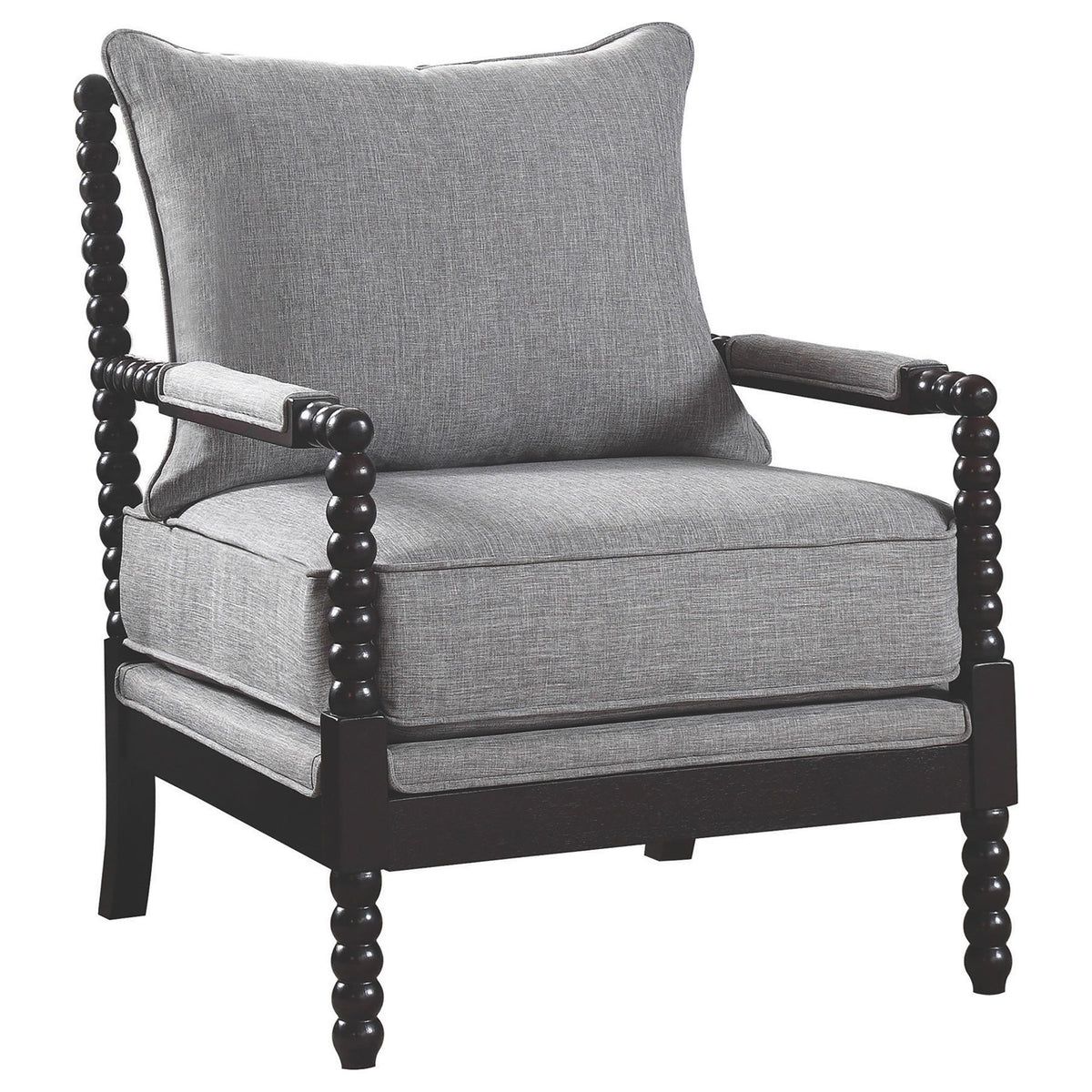 Blanchett Cushion Back Accent Chair Grey and Black  Las Vegas Furniture Stores