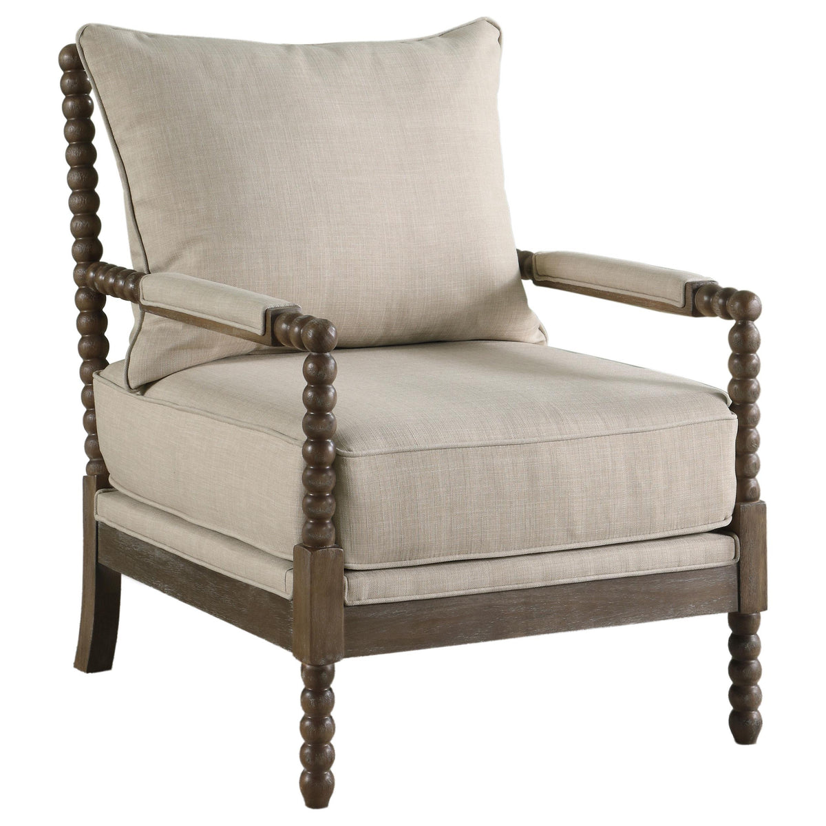 Blanchett Cushion Back Accent Chair Beige and Natural  Las Vegas Furniture Stores