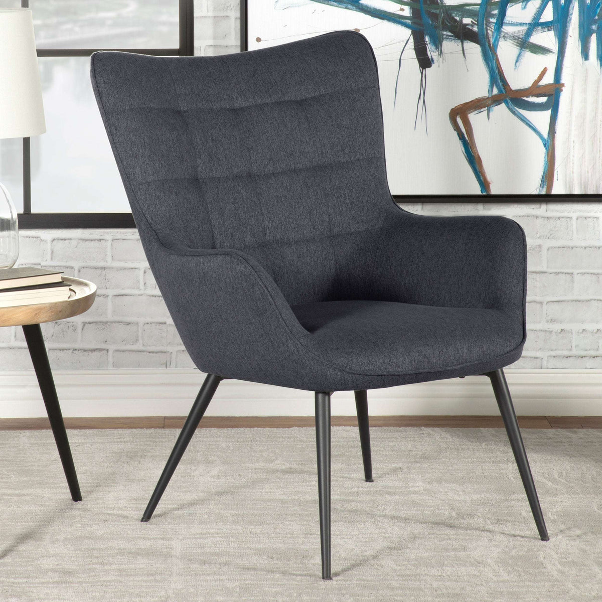 Isla Upholstered Flared Arms Accent Chair with Grid Tufted - Half Price Furniture