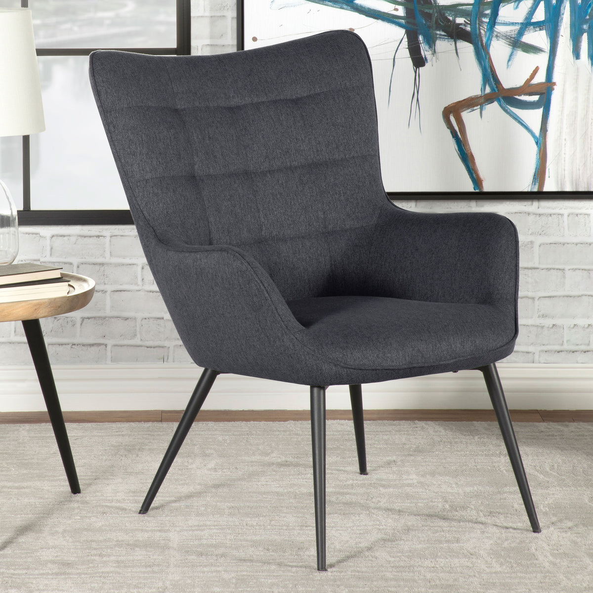 Isla Upholstered Flared Arms Accent Chair with Grid Tufted  Las Vegas Furniture Stores