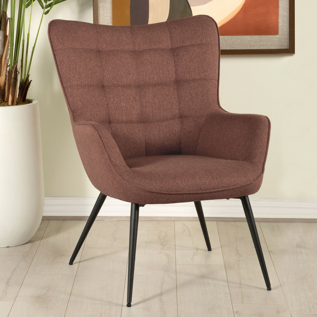 Isla Upholstered Flared Arms Accent Chair with Grid Tufted - Half Price Furniture