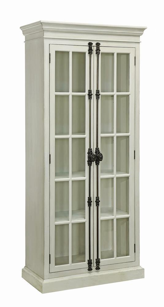 Toni 2-door Tall Cabinet Antique White Half Price Furniture